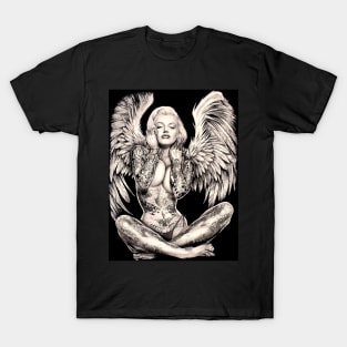 Marilyn Monroe The Tattooed Angel Print T-Shirt